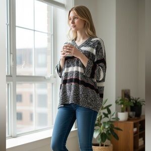 NWT JohnPaulRichard slouchy textured knit sweater